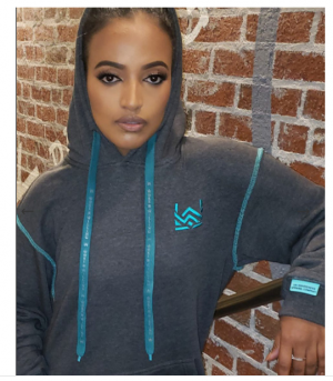 Unisex Charcoal/Aqua Hoodie <br> THE GHANNY